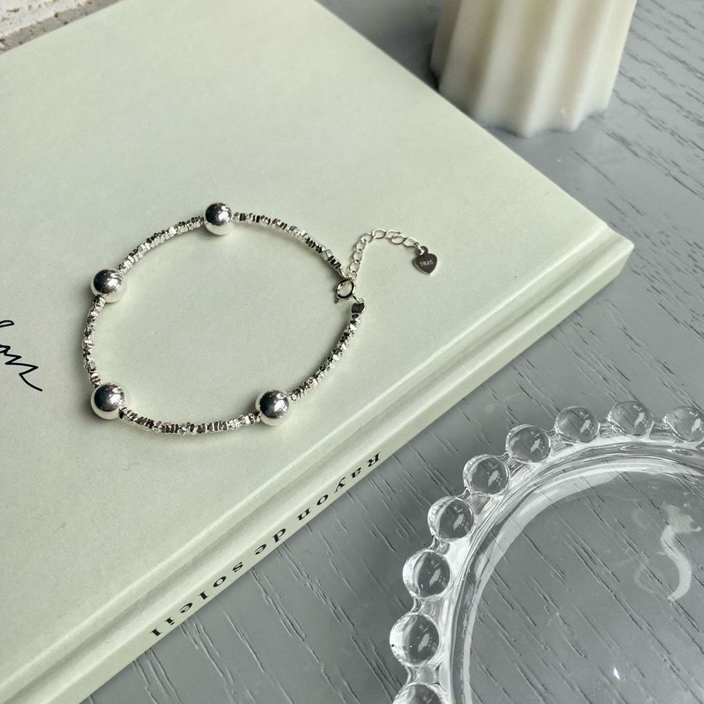 *NEW* S925 Sterling Silver Spacing Beads Bracelet